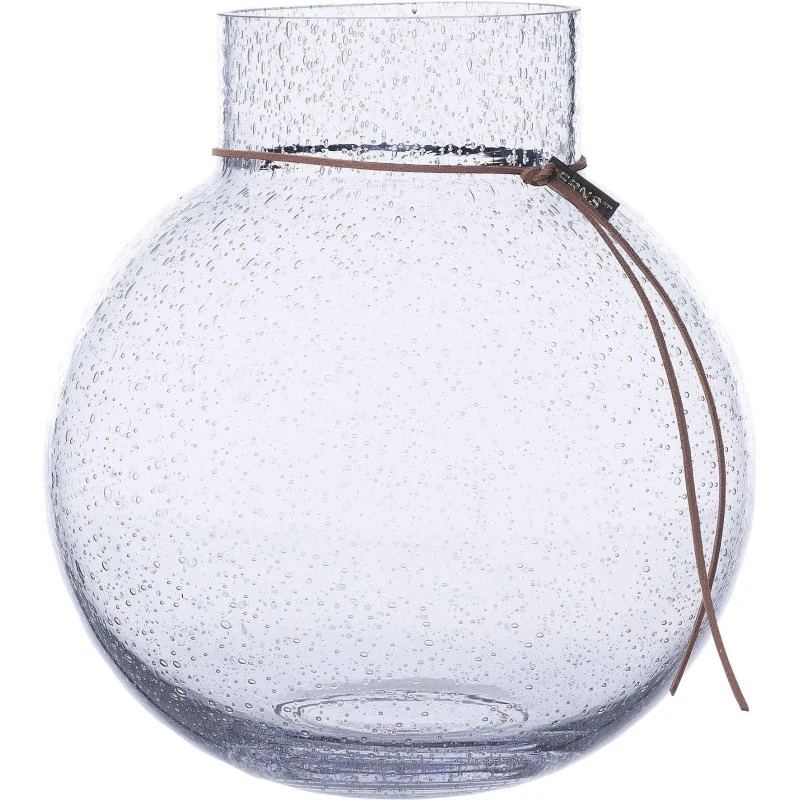 Ernst Bubblig glasvase 25 cm – boblet klar glas