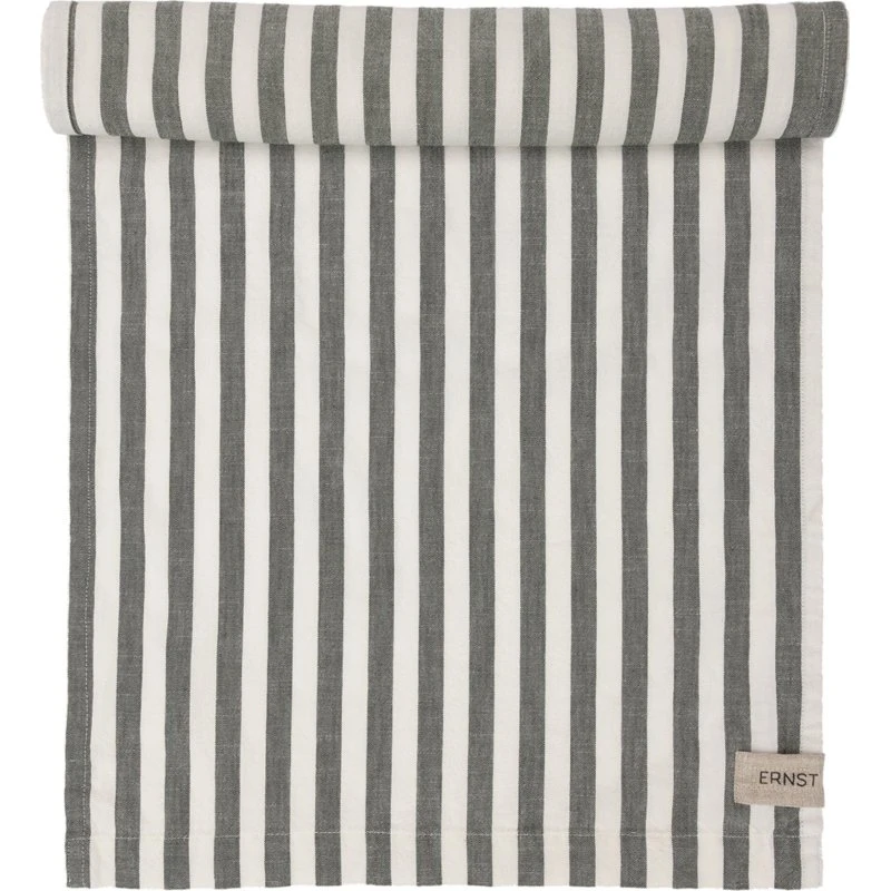 Ernst bordløber 45x150 cm - grøn/hvid, 100% bomuld