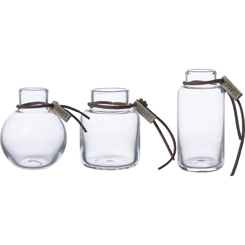 ERNST Glasvase 8 cm, 3-pak i gaveæske