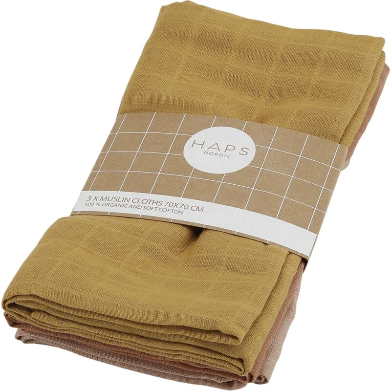 Sui Muslin Stofbleer 3-pak 70x70 cm – Warm