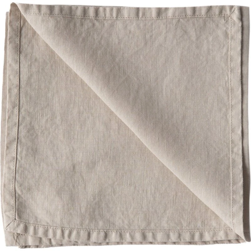 Tell Me More Washed Linen Serviet 45x45 cm – Warm Grey
