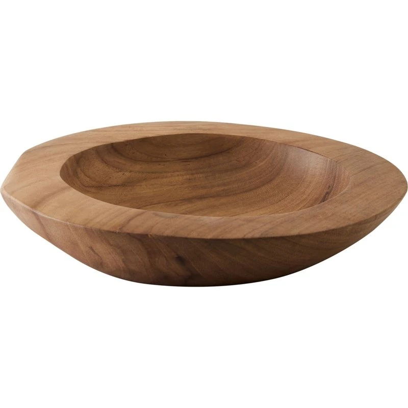 Tell Me More Teak serveringsskål, håndlavet Ø25 cm