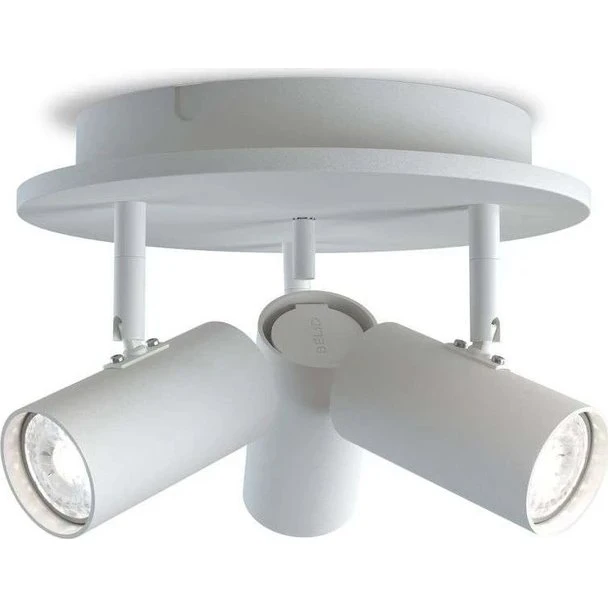 Belid Tyson 3-spot loftlampe, mat hvid Ø25 cm