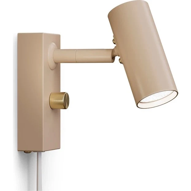 Belid Cato væglampe - Nougat/Messing, justerbar spot