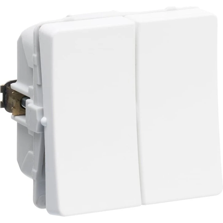 LK Fuga dobbelt korrespondanceafbryder, hvid