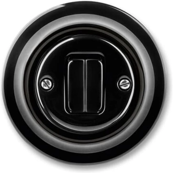 ABB Decento dobbelt korrespondanceafbryder, sort porcelæn