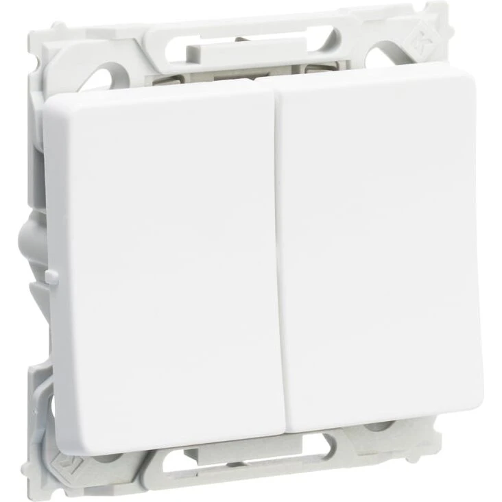 LK Opus66 Dobbeltafbryder med korrespondance, 1 modul, hvid