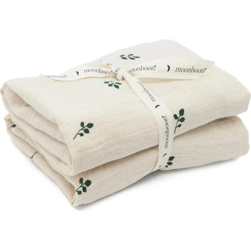 Moonboon Leaf 2-pak økologiske stofbleer 65x65 cm