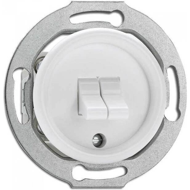 Duroplast Dobbelt vippeafbryder indsats, hvid