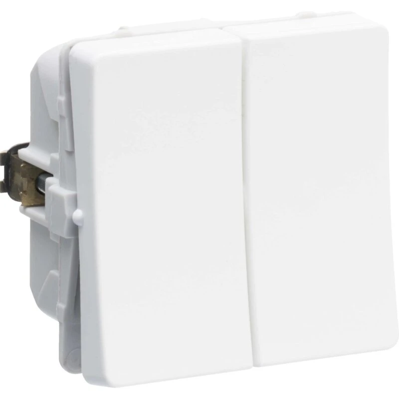 LK FUGA 1-modul dobbelt korrespondanceafbryder 16A 250V Hvid