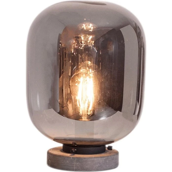 By Rydéns Leola bordlampe – Sort marmor / røggrå