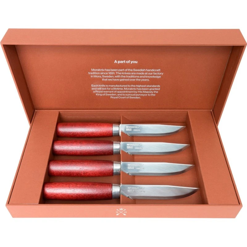 Morakniv Classic Steakknive 4 stk. – Rød