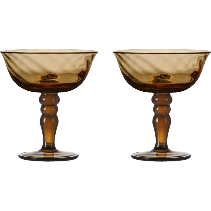 Byon Opacity italiensk champagnecoupe 15 cl 2-pak, brun