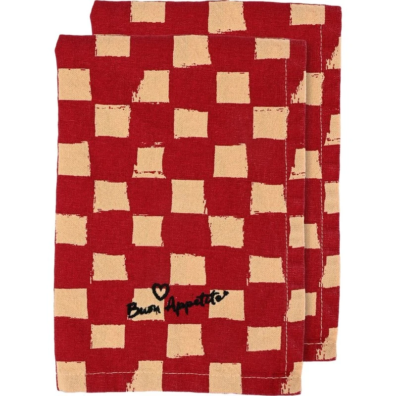 Byon Love serviet 45x45 cm 2-pak – rød/sand