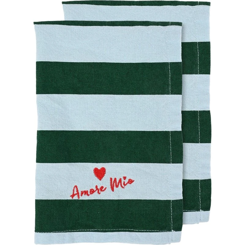 Byon Love serviet 2-pak 45x45 cm – grøn/lysblå