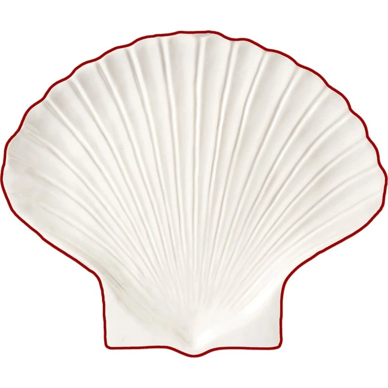 Byon Shell Line asiet 16x13 cm – hvid/rød