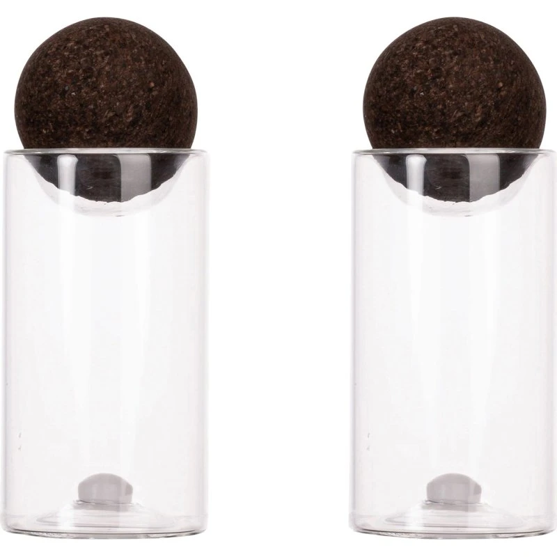 Sagaform Nature salt- og pebersæt 2-pak, glas med korkkugle
