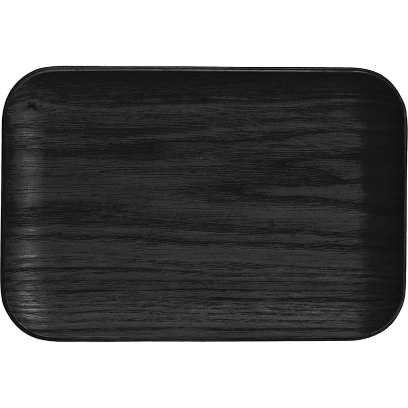 Sagaform Hanna rektangulær tallerken i wengetræ, sort