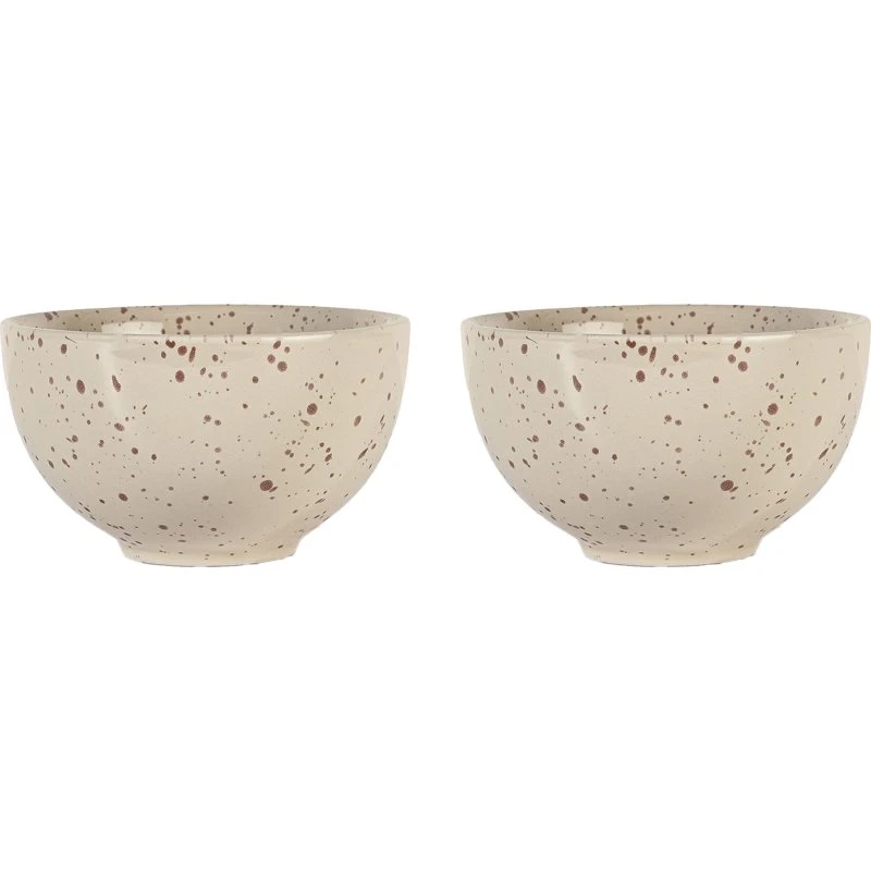 Sagaform Ditte skål 2-pak - beige/bordeaux