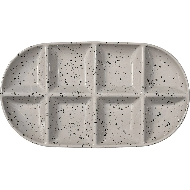 Sagaform Ditte serveringsfad stor 36x20 cm, grå/sort