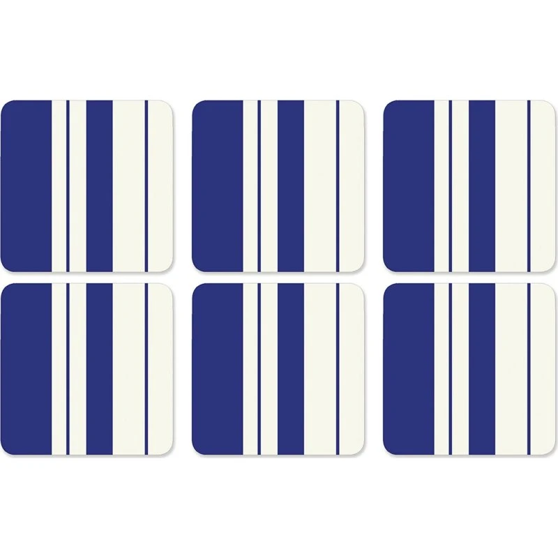 Spode Steccato glasunderlag 6-pak 10,5 cm - blå-hvid
