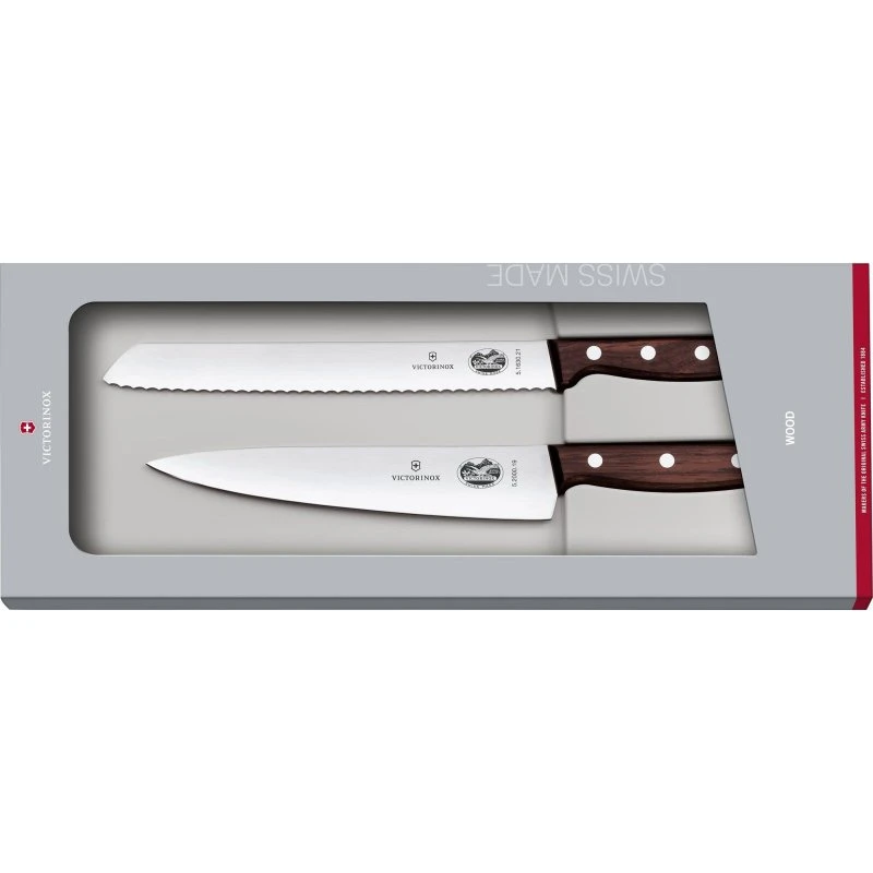 Victorinox Wood knivsæt – kokke- og brødkniv (Ahorn)