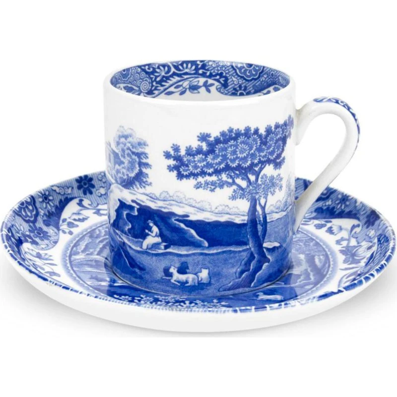 Spode 'Blue Italian' kaffekop med underkop 9 cl