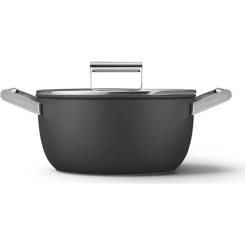 Smeg 50's Style Gryde keramisk Ø24 cm, 4,5 L - Sort