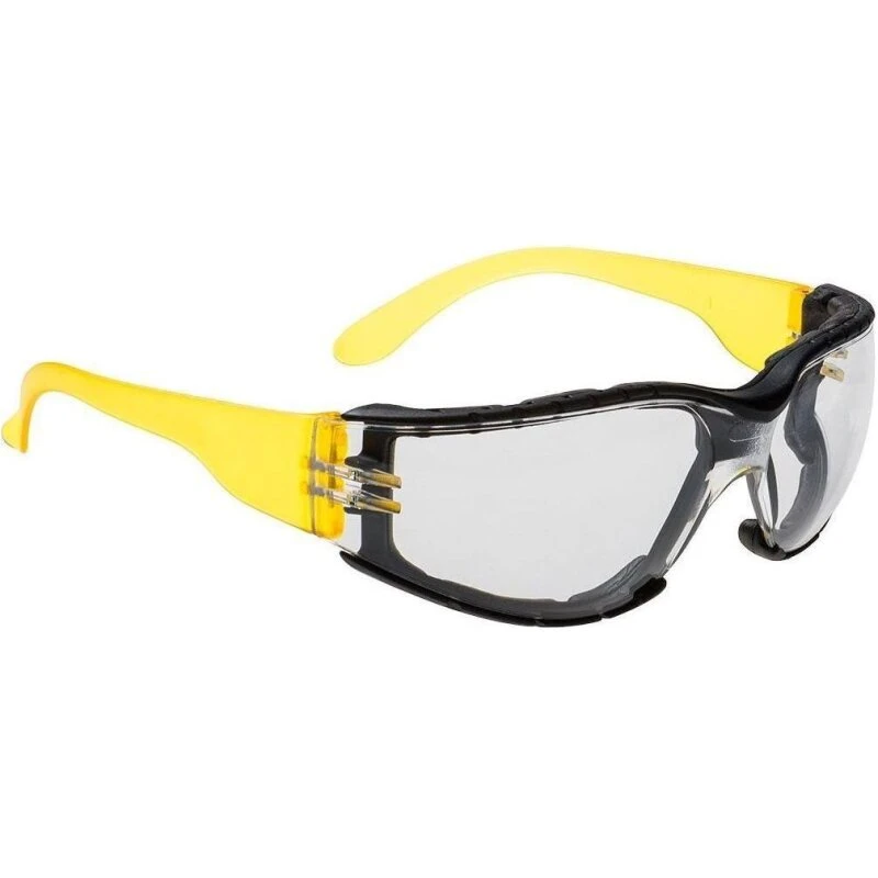 Portwest Wrap Around Plus PS32 sikkerhedsbrille klar - gul