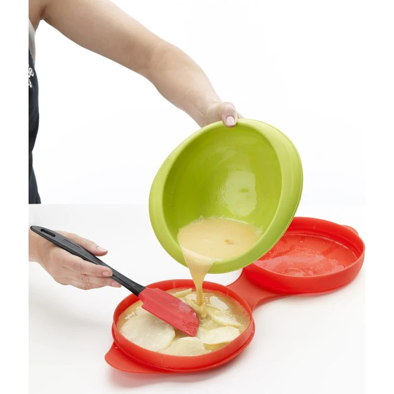 Lékué stor omeletform til mikroovn, 800 ml (rød)