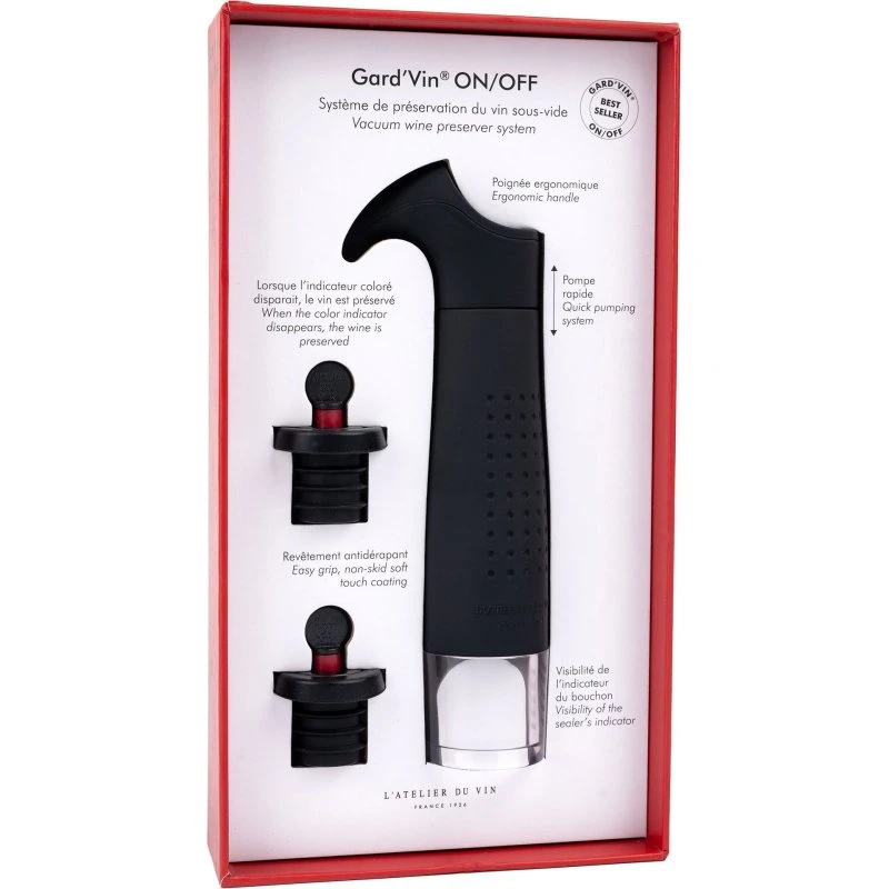 L'Atelier du Vin Gard'Vin ON/OFF vakuumpumpe - Sort