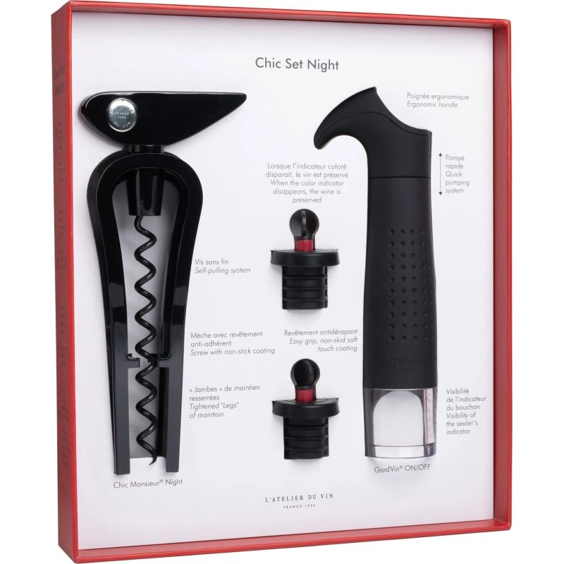 L'Atelier du Vin Chic 4-dele vinsæt – sort