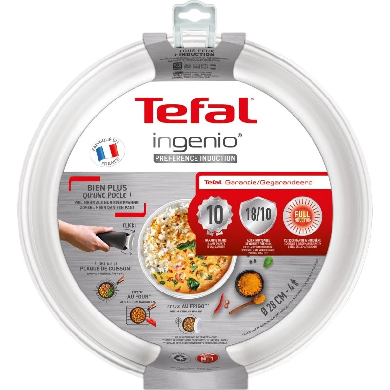 Tefal Ingenio Preference stegepande 28 cm – rustfrit stål