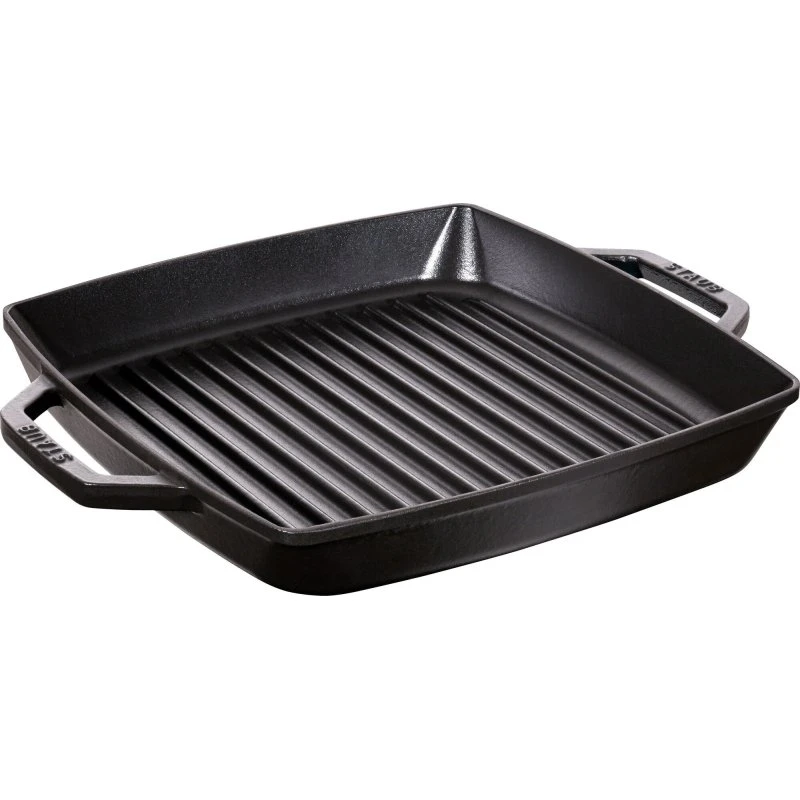 Staub Pure Grillpande Kvadratisk 28 cm – Støbejern Sort