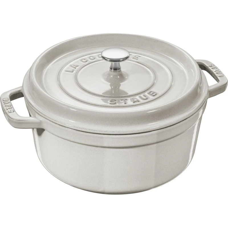 Staub rund gryde 26 cm / 5,2 L – Truffle White