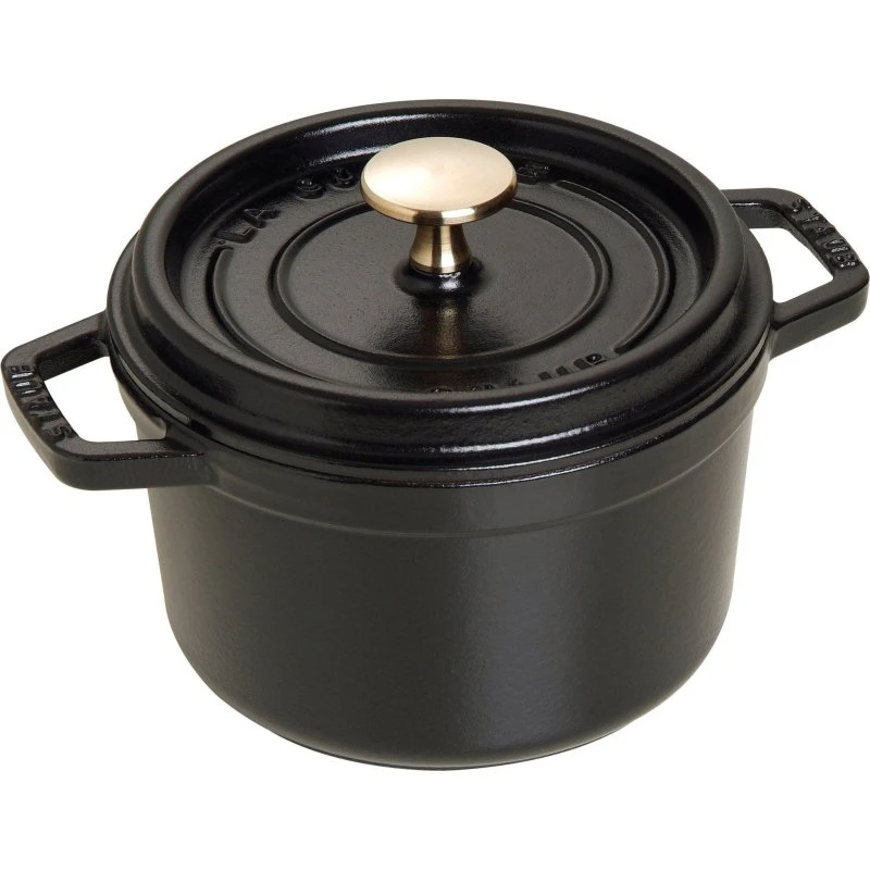 Staub La Cocotte rund støbejern 16 cm, 1,2 L - sort