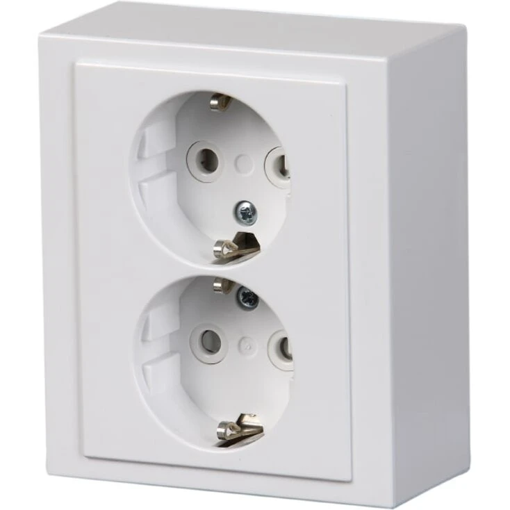 ABB Impressivo dobbelt stikkontakt udvendig 16A hvid