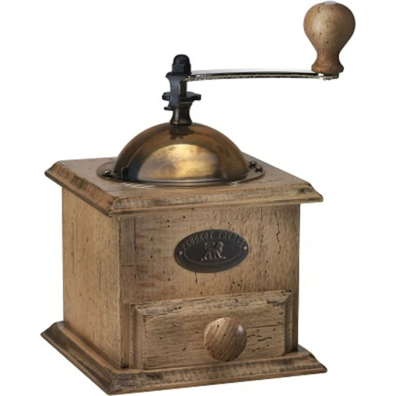 Peugeot Antique kaffekværn i træ, vintage patina
