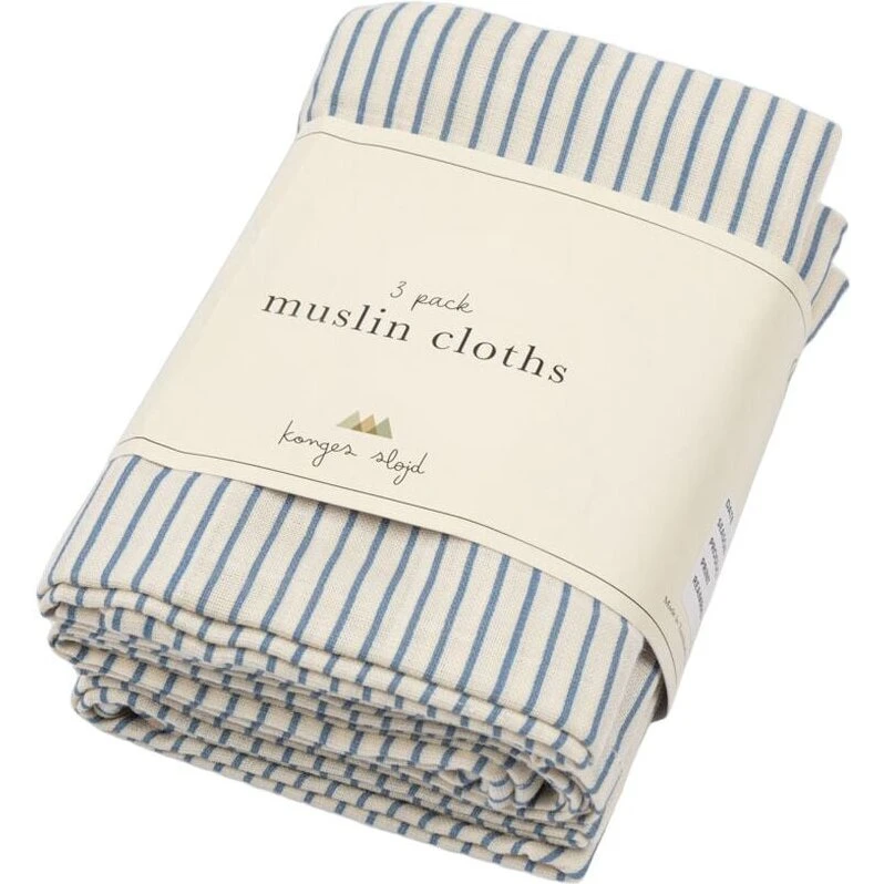 Konges Sløjd 3-pak Stofble Stripe Bluie (65x65 cm)