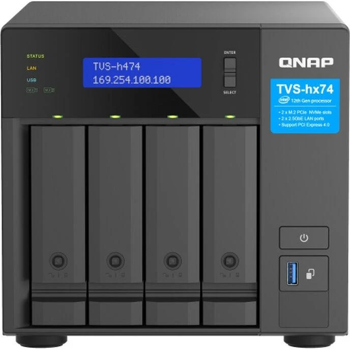 QNAP TVS‑H474 NAS 4-bay 8GB DDR4, Intel Pentium Gold