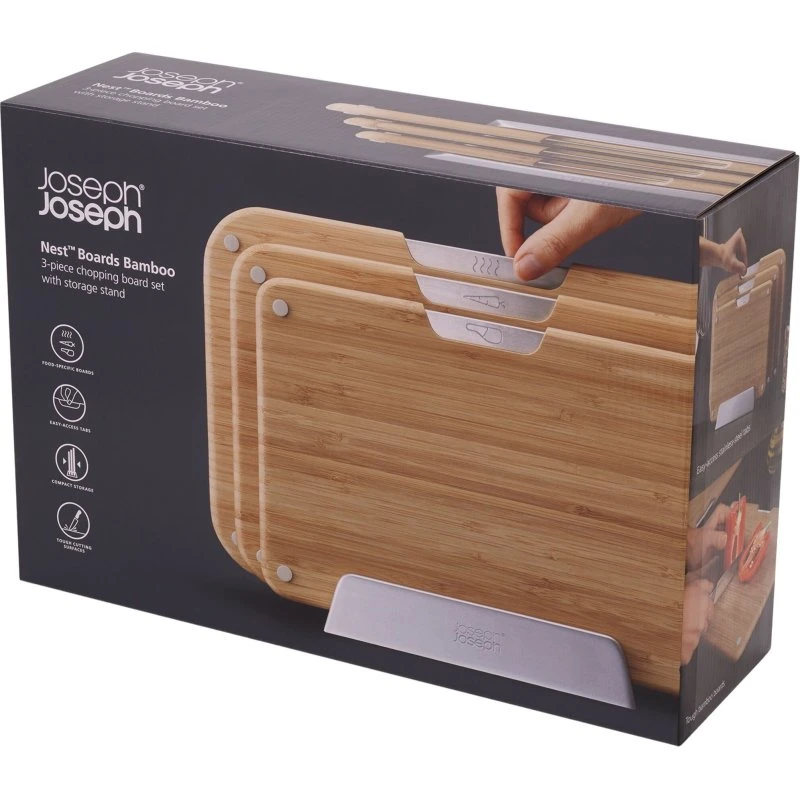 Joseph Joseph Nest Bambus skærebræt 3 dele med stativ