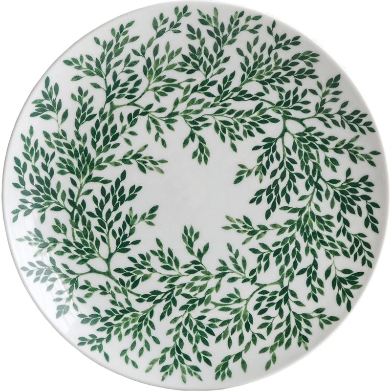 Götefors Porslin Botanica Myrten asiet Ø21 cm, grøn