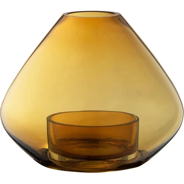 AYTM Uno Lanterne/Vase H11,5 Rav (Amber) - Glas