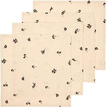 Ferm Living Baies bomuldsservietter 40x40 4-pak - Natural/Dark Chocolate