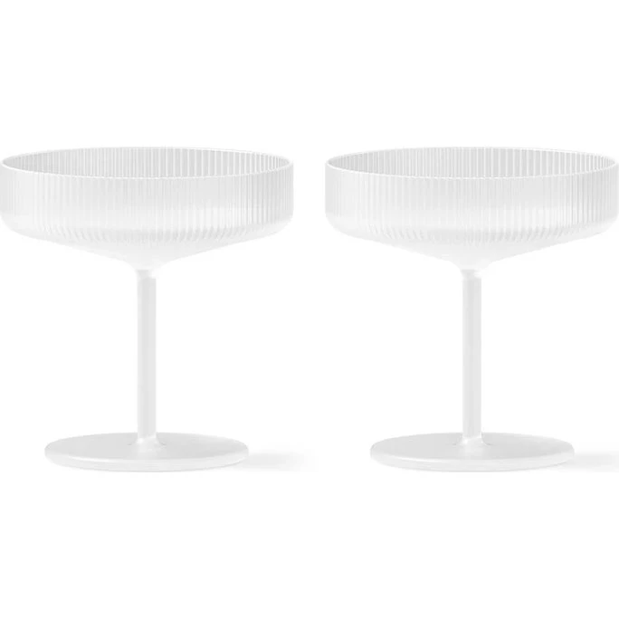 Ferm Living Ripple Champagne Saucers 2-pak Frosted