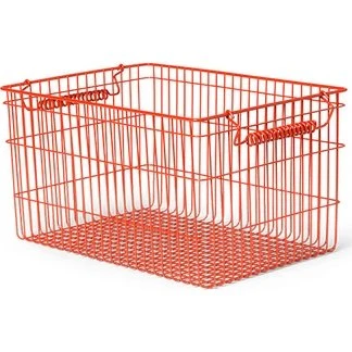 ferm LIVING Cala stabelbar kurv 2-pak – Poppy Red