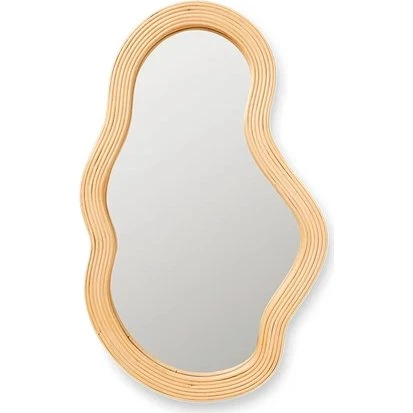 ferm LIVING Pond Spejl Medium – Rattan Natural