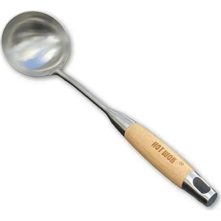 HOT WOK Wokslev Øse 36 cm - Rustfrit stål & bambus