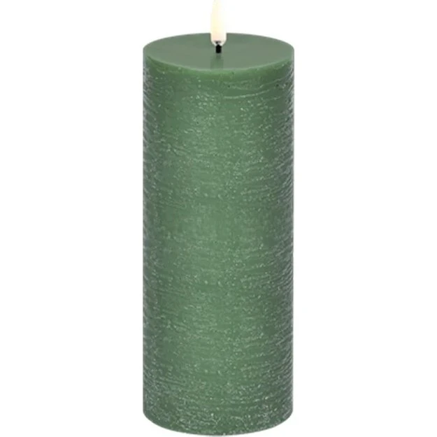 Uyuni LED bloklys 20 cm - Rustik olivengrøn