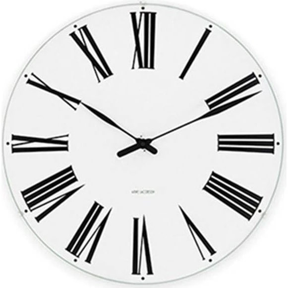 Arne Jacobsen Roman Vægur Ø48 cm - Hvid/Sort